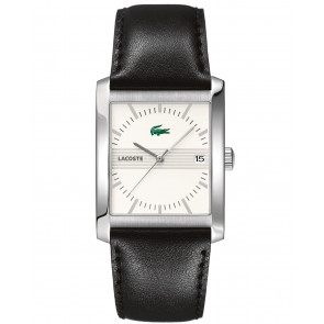 Lacoste Uhrenarmband 2010519 / LC-45-1-14-2219 Leder Schwarz 26mm + schwarzen nähte