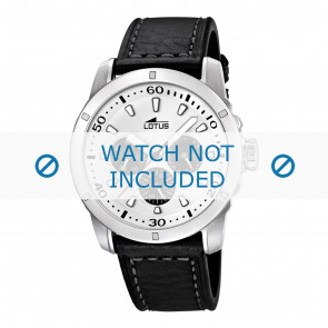 Lotus Uhrenarmband 15811 / 15688/3 Leder Schwarz 23mm + grauen nähte