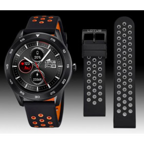 Uhrenarmband Smartwatch Lotus 50013/2 / BC10962 Silikon Schwarz 22mm