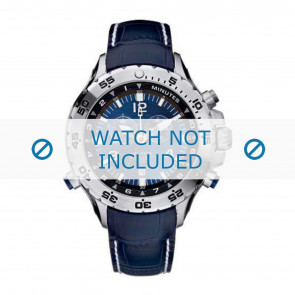 Nautica Uhrenarmband A34508G / N17521 Leder Blau 22mm + weiße nähte