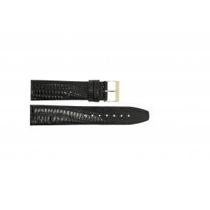 Uhrenarmband 611.01.10 Lizard Grain Leder Schwarz 10mm