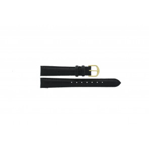Q&Q Uhrenarmband QQ12LDGD Kroko leder Schwarz 12mm + schwarzen nähte