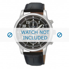 Uhrenarmband Seiko 7T92-0LT0 / SNDC33P1 / 4LR1JE Kroko leder Schwarz 20mm