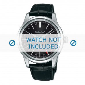 Uhrenarmband Seiko 9S86-00C0 / SBGJ019G Leder Schwarz 19mm