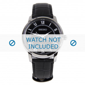 Uhrenarmband Seiko SRP765J2 / 4R36 04E0 Leder Schwarz 20mm