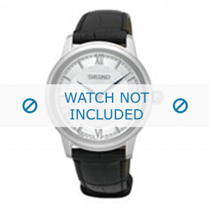 Uhrenarmband Seiko 4R35-01B0 / SRP861J1 / L0FS011J0 Leder Schwarz 17mm