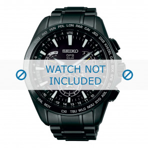 Uhrenarmband Seiko SSE079J1 / 8X53-0AD0 / M0VS111M0 Stahl Schwarz 22mm