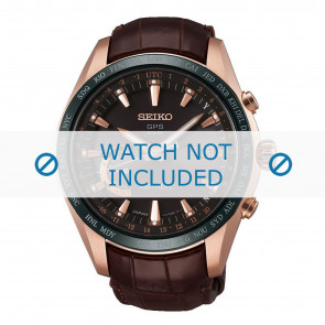 Uhrenarmband Seiko SSE096J1 / 8X22-0AG0 / L0CK013P9 Leder Braun 22mm