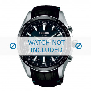 Uhrenarmband Seiko 8X22-0AG0 / SSE115J1 / L0CK01BJ9 Leder Schwarz 22mm