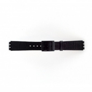 Uhrenarmband Swatch SC16.01 Leder Schwarz 16mm