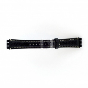 Uhrenarmband schwarz für Swatch dunkelblau/ grau 19mm ES- 3.05