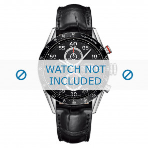 Uhrenarmband Tag Heuer FC6235 Leder Schwarz 22mm