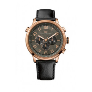 Tommy Hilfiger Uhrenarmband TH-145-1-34-1051-TH1790766 Leder Schwarz + schwarzen nähte