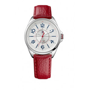 Tommy Hilfiger Uhrenarmband  TH-189-3-14-1309 / TH1781265 Leder Rot + roten nähte
