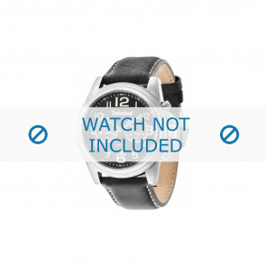 Timberland Uhrenarmband 14518JS-02A Leder Schwarz 24mm + weiße nähte
