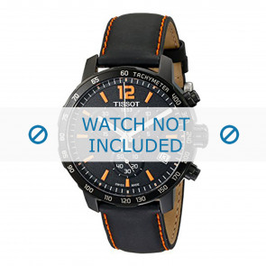 Tissot Uhrenarmband T095.417.360.570.0 - T600035367 / T095.417.A Leder Schwarz 19mm + orange nähte