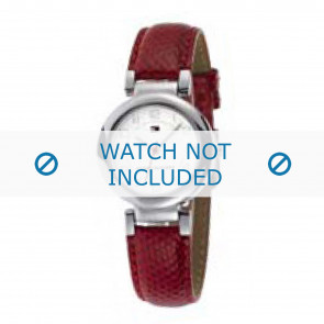 Tommy Hilfiger Uhrenarmband TH-34-3-14-0672 - TH679300899 / 1780720 Leder Rot 11mm + roten nähte