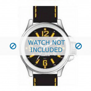 Tommy Hilfiger Uhrenarmband TH679300942 / TH-40-1-14-0694 - 1790627 Leder Schwarz 21mm + gelben nähte