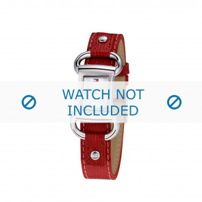 Tommy Hilfiger Uhrenarmband TH-09-3-14-0613 / TH679300818 / TH1780621 Leder Rot + roten nähte