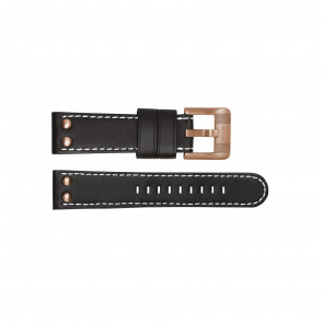 TW Steel Uhrenarmband TWB15 Leder Schwarz 24mm + weiße nähte