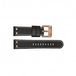 TW Steel Uhrenarmband TWB16 Leder Schwarz 24mm + weiße nähte