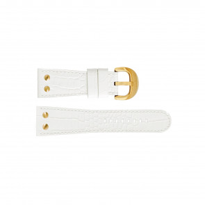 TW Steel Uhrenarmband TWB87 Leder Weiss 30mm + weiße nähte