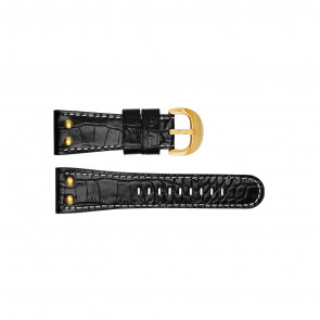 TW Steel Uhrenarmband TWB89 Leder Schwarz 30mm + weiße nähte