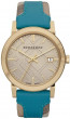 Uhrenarmband Burberry BU9018 Leder Blau